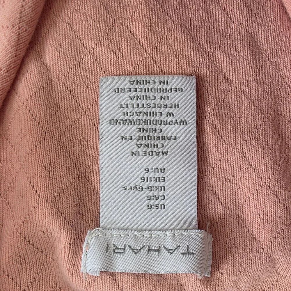 Tahari Girls Pink Quilted Knit Button Front‎ Cardigan Sweater Size 6 Long Sleeve